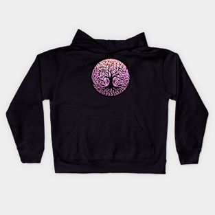 Tree of Life Circle 2 Pink Kids Hoodie